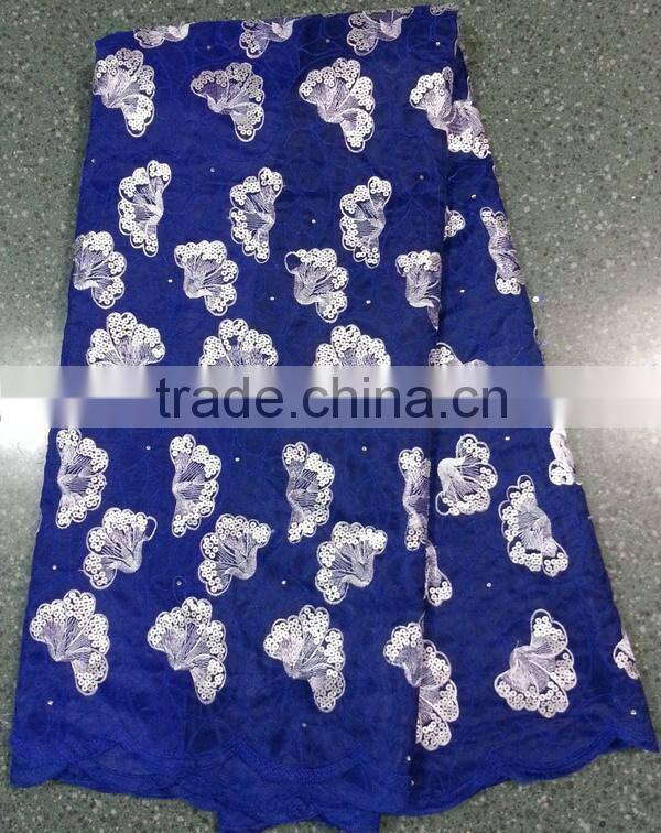 2014hot sell high quality new designs african organza lace fabric for wedding party dress