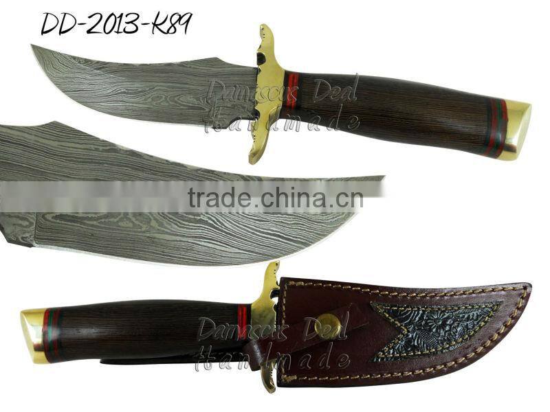 Damascus Steel Knife DD-2013-K73 Ebony Wood Handle