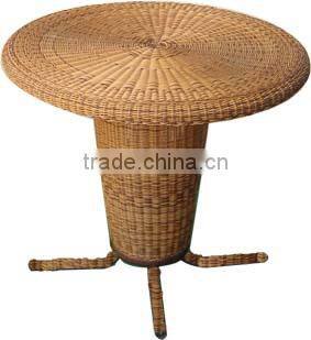 K/D version outdoor rattan table with glass top