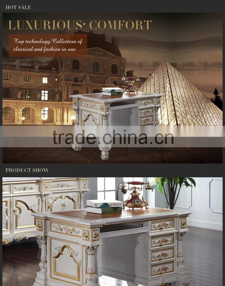 French home office furniture-hand carved solid wood furniture-wooden office writing desk