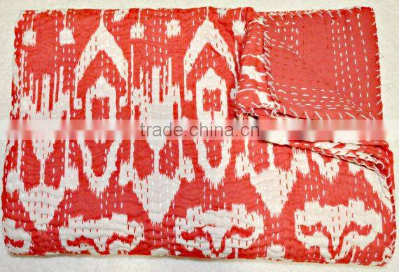 Ikat Print Cotton Kantha Quilts Throws