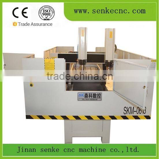 SKM-6013 double heads cnc router metal cnc engraving machine for glass stone carving