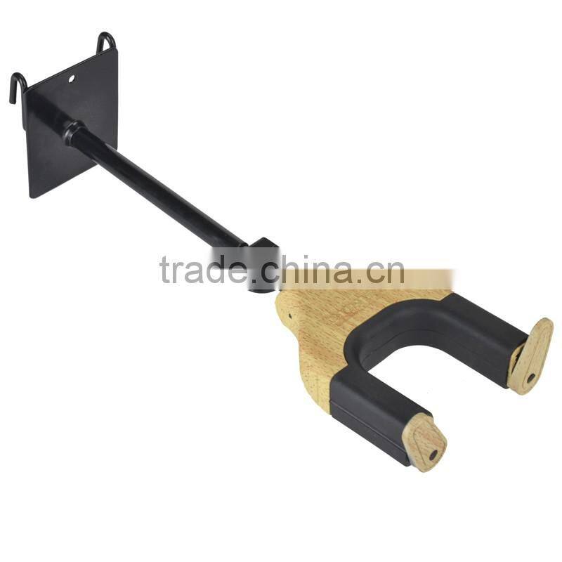 Auto Lock Wall Hanger Type Real Solid Wood Insturment Hanger Wooden Guitar Hanger