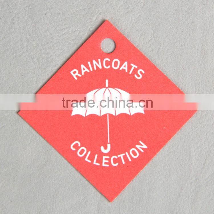 Rectangle paper hangtag for raincoat