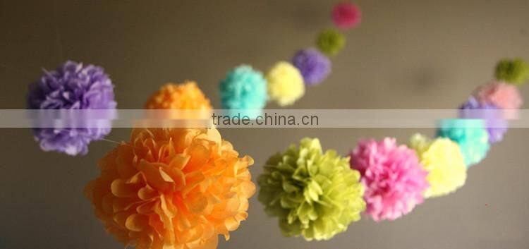 tissue pom poms artificial flowers for wedding decoration