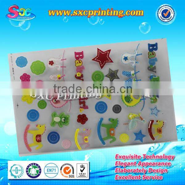 Lovely 3D glass decoration sticker , PVC glass sticker