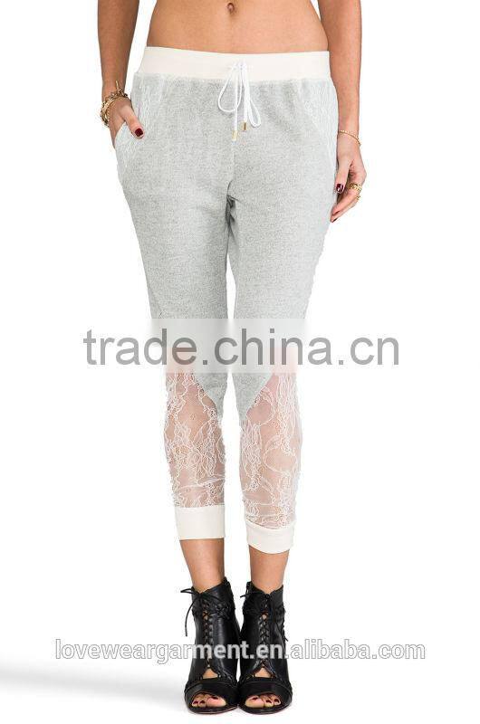 2016 new design fashion pants women sexy lace fashion sweatpants