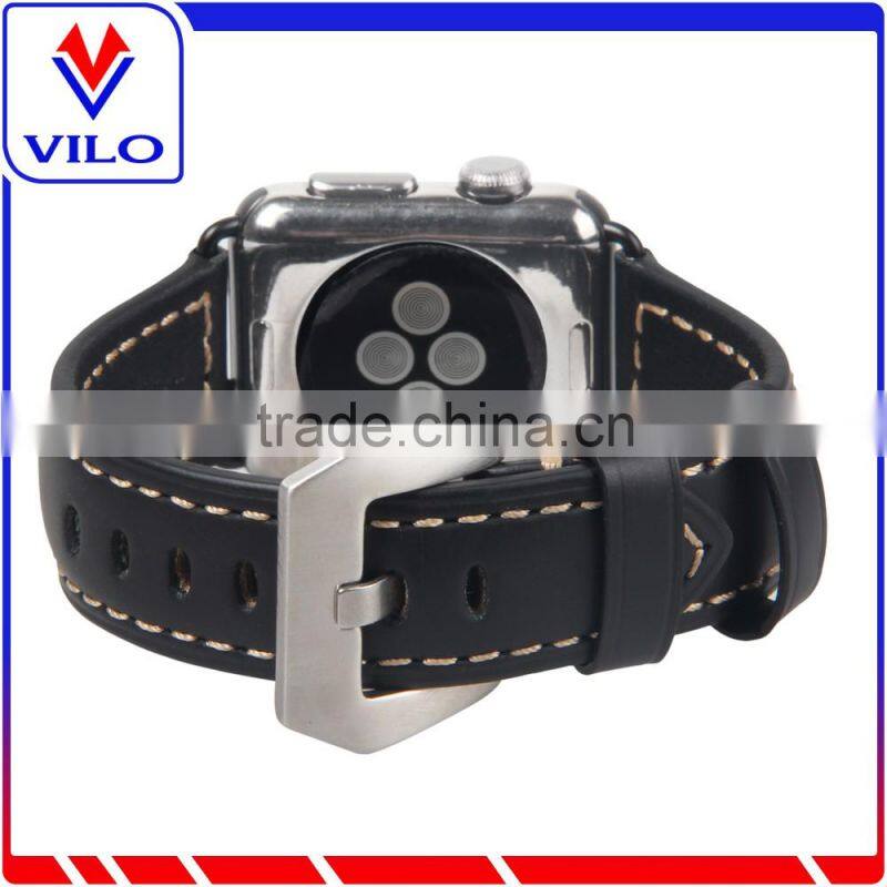 OEM 38mm 42mm Calf Leather Watch Band Pre-v Buckle adapter for Apple Watch Strap