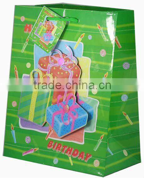 Shiny paper birthday gift bag