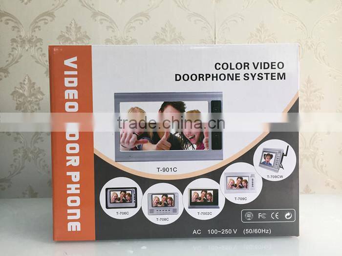 7 inch China manufacturer COMS video recording and photo taking Wireless video door phone wireless door bell hidden camera