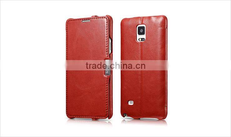 China supplier leather case for galaxy note 4