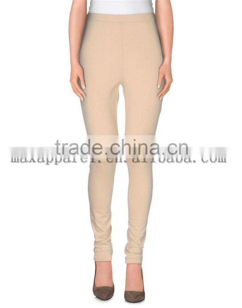 2016 Wholesale Custom Leggings Jersey Tapered Mid-rise Solid Pocket Tan Leggings