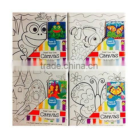 cartoon kids canvas painting set