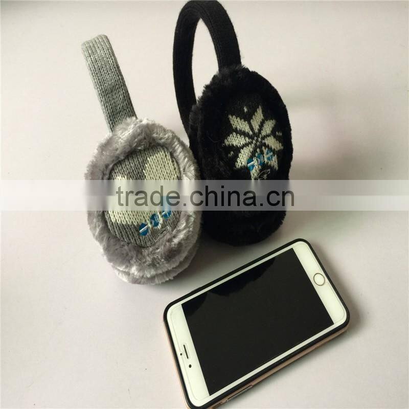 2016 Wireless Bluetooth Earmuffs Music Headset Stereo Headphone Winter Warm Knitted Earmuff