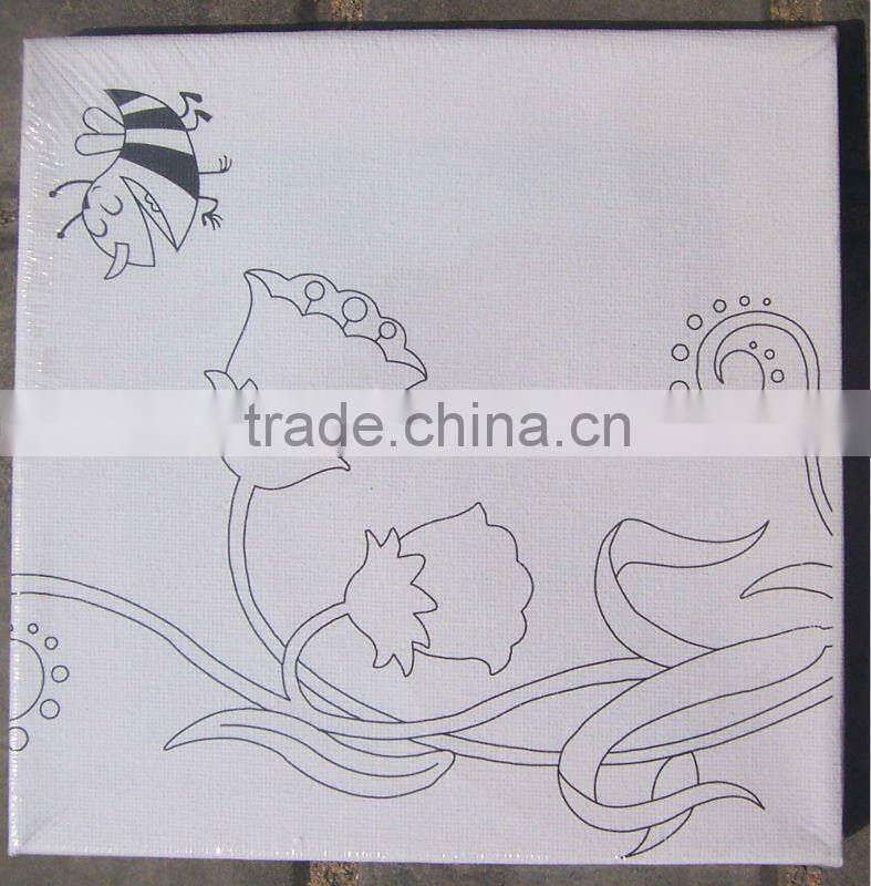 stretched canvas printed with blank photo