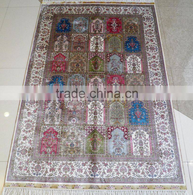 Unique blue pure silk carpet