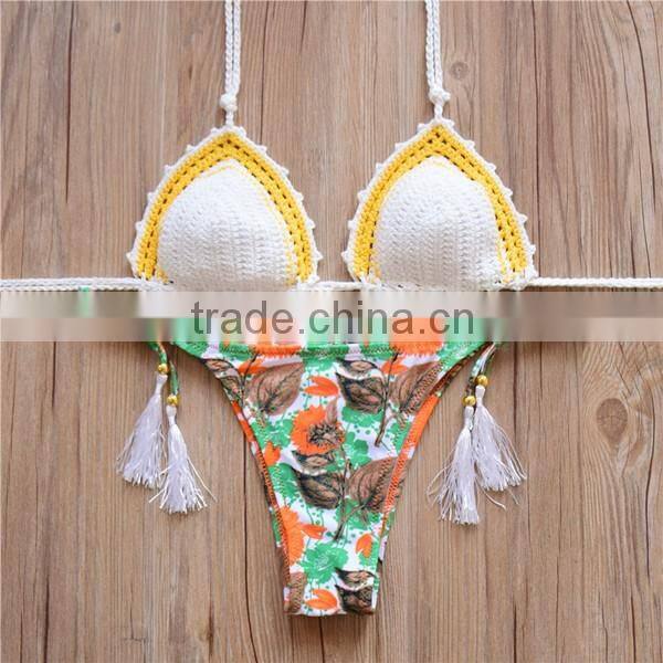 lady summer crochet swimwear , hand knitted lady bikini