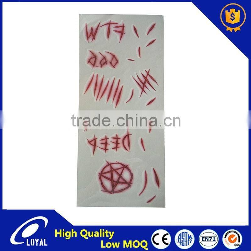 Competitive Factory Price Lifelike 3D Halloween Horrible Scar Stickers