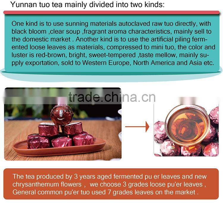 good for eyes organic ripe pu-erh chrysanthemum tea drink