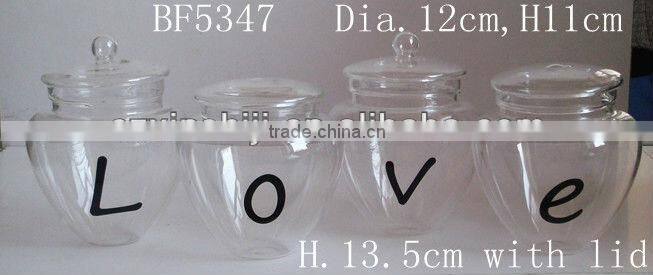 Clear glass jar