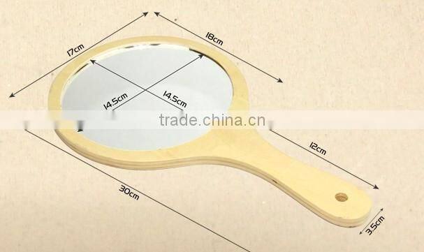 Wooden handle mirror