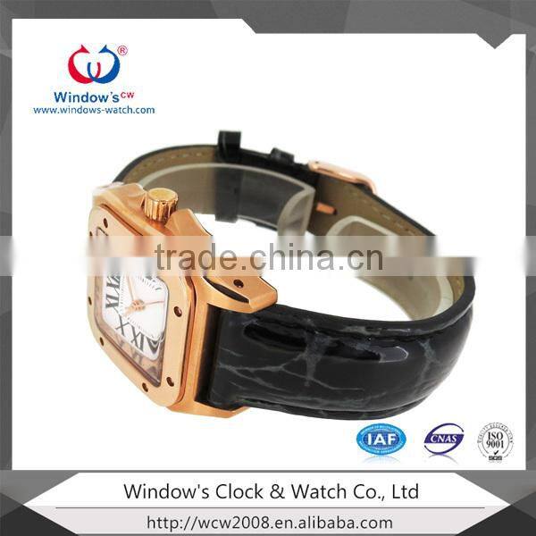 japanese quartz movement men leather watch strap