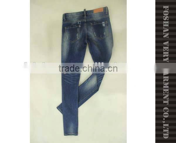 ladies jeans top design with multiple washing effects