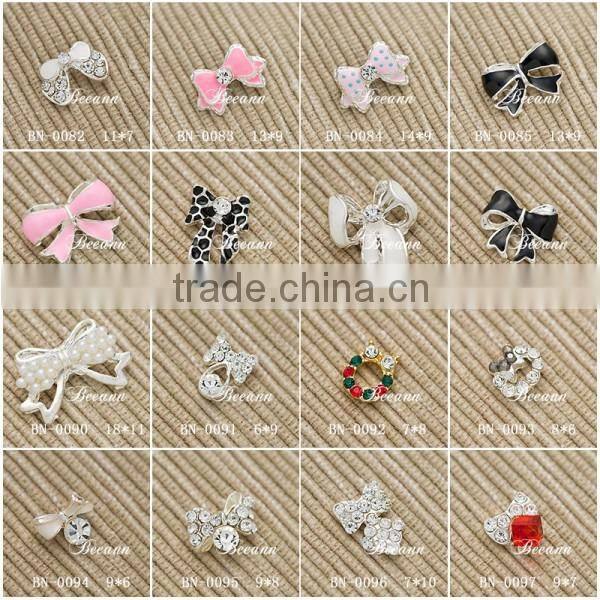 2016 Hot sale shiny rhinestone 3d nail art design decoration bow tie/ Nail Arts design