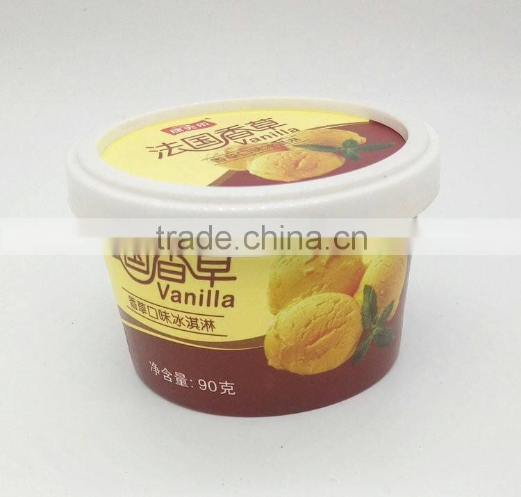 Customized Logo 6oz PE Coated Paper Ice Cream Cups With Lids