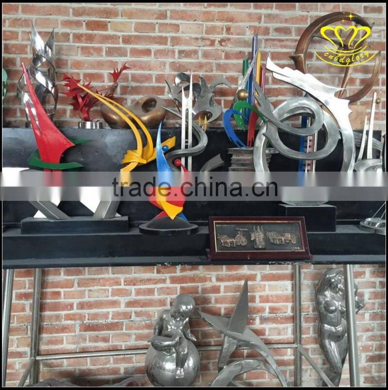 Large square tourist scenic spot stainless steel architectural abstract sculpture