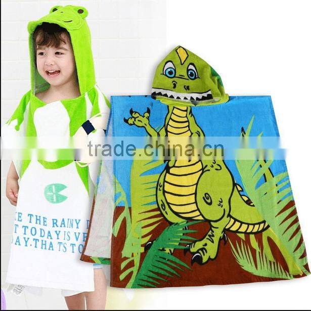 China supplier carton printed beach towel children hooded towel(ct-003)