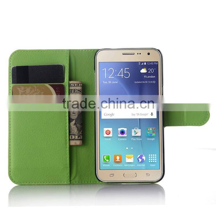 Wholesale Folio Stand Case for Samsung GALAXY J3 PU Leather Flip Cover with Wallet