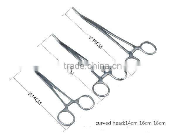 High quality curved artery forcep stainless steel hemostatic clamp / artery clamp
