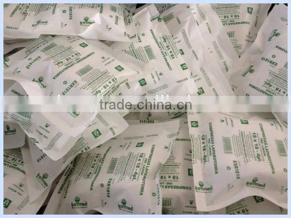 18" x 18" 4ply pre washed non sterile abdomial swabs lap sponge