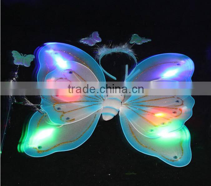 2015 factory wholesale fairy wing / angel wing / butterfly wing set/led toy/flashing light toy