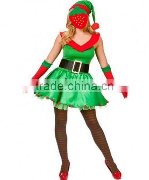 SL80788 Hot adult christmas dresses ladies short pleated Christmas dress 2015 fashion Christmas tree costumes women dress