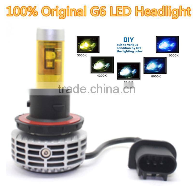 6G H4 H13 LED Headlight For Car 3000LM All In One Fanless Design