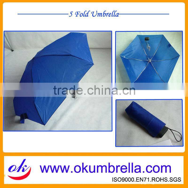 21"x6 rib 5 Fold MINI Umbrella with case