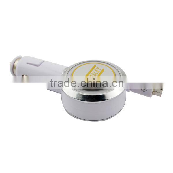 car charger to usb,High-quality Car Charger with Micro Retractable cable---Melody
