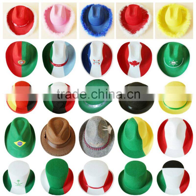 Fashion non woven white magic round felt fiesta lincoln cheap top hats