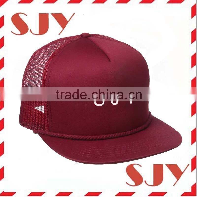 Wholesale Flat brim 5 Panel Mesh Back Trucker Cap