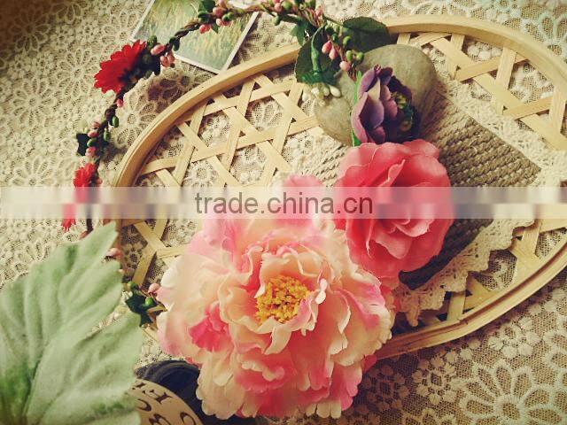 Big Artificial Peony Flower Head Wreath Wedding Flower Garland