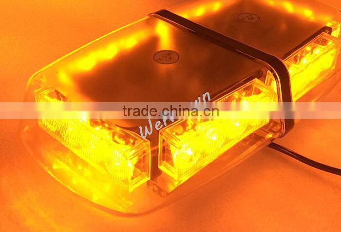 DC12V-24V led lightbar, 24 LED 24W Beacon light with Magnets ,Emergency Strobe Light bar 4 colors LED warning Light