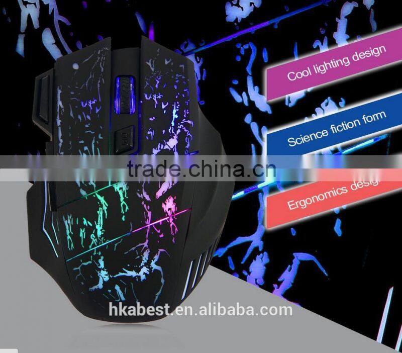 LED Lighting DPI 3D 7 Buttons Computer Notebook Gaming USB Wire Game Mouse