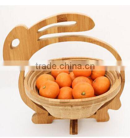 Handmade Fruit Basket Bowl Folding Bamboo Collapsing Bread Thai Bamboo Wood Handmade Decor Idea
