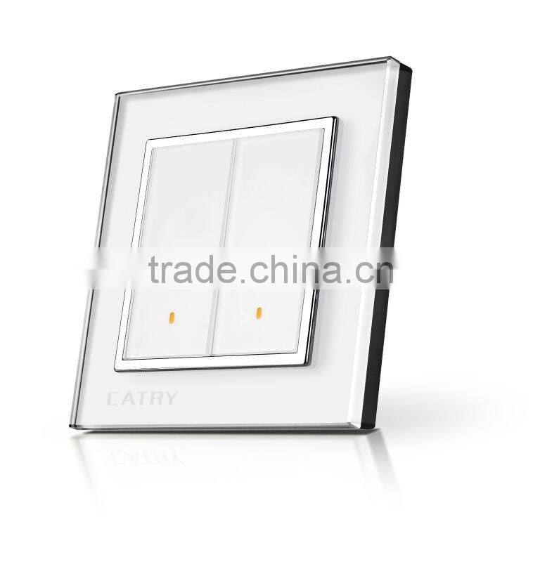 2 GANG 2 WAY BLACK TABLET SWITCH,NEW STYLE WALL SWITCH,GLASS PANEL SWITCH