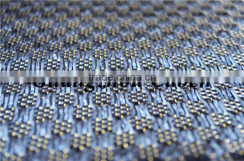 Excellent 3K Jacquard carbon fiber woven fabric mixed gold metallic yarn high quality fabric