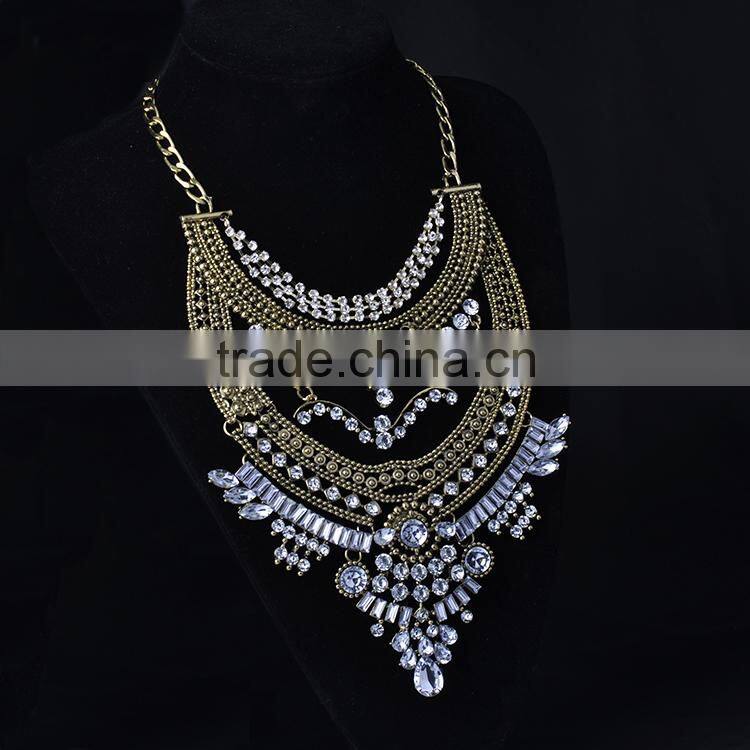 Trendy vintage anti gold sivler plated necklaces 2015