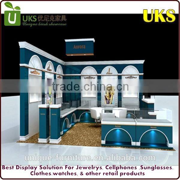 Wooden Jewelry Shop display kiosk/gemstone display kiosk in mall