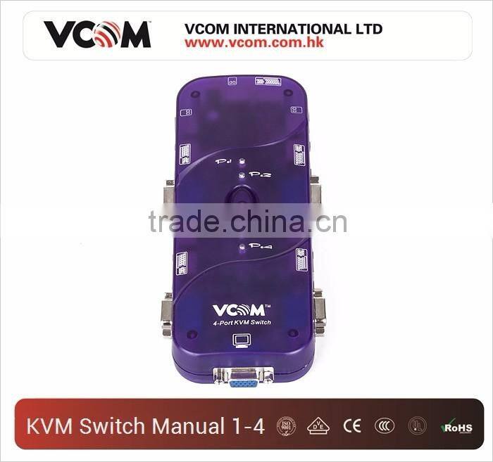 High Quality 1 to 4 Ports Push Button Auto KVM Switch